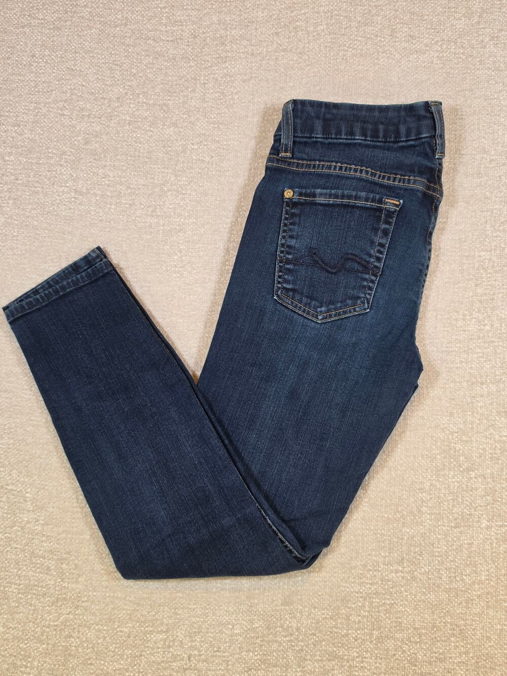 7 For All Mankind Kimmie Crop Jeans Dark Wash Skinny Denim Women Size 26